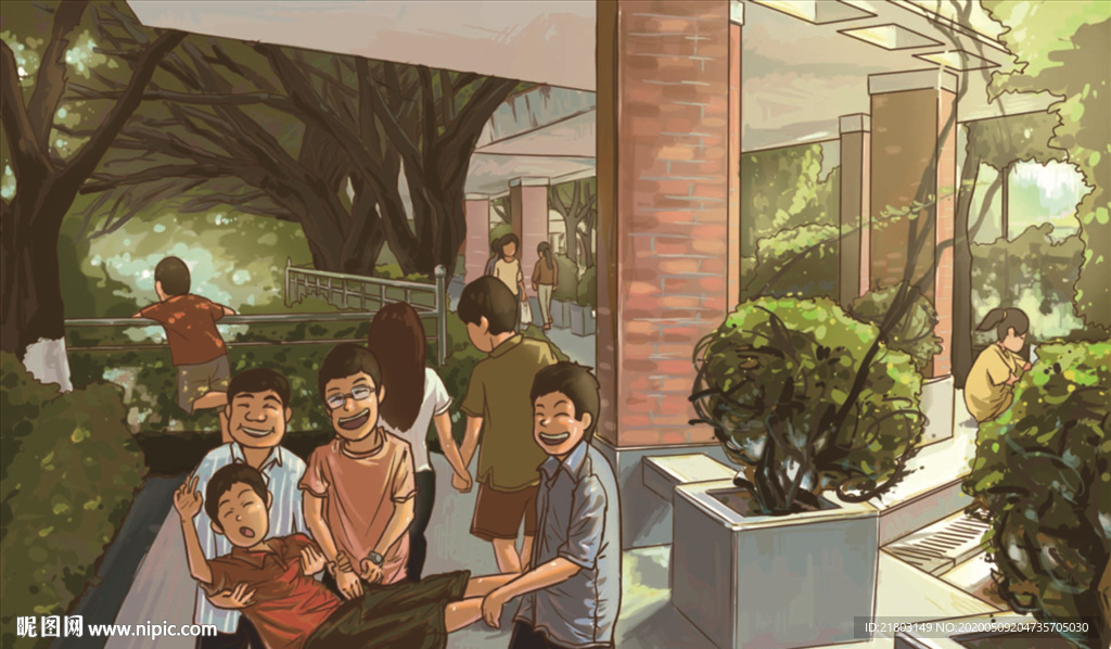 手绘广东金融学院学霸