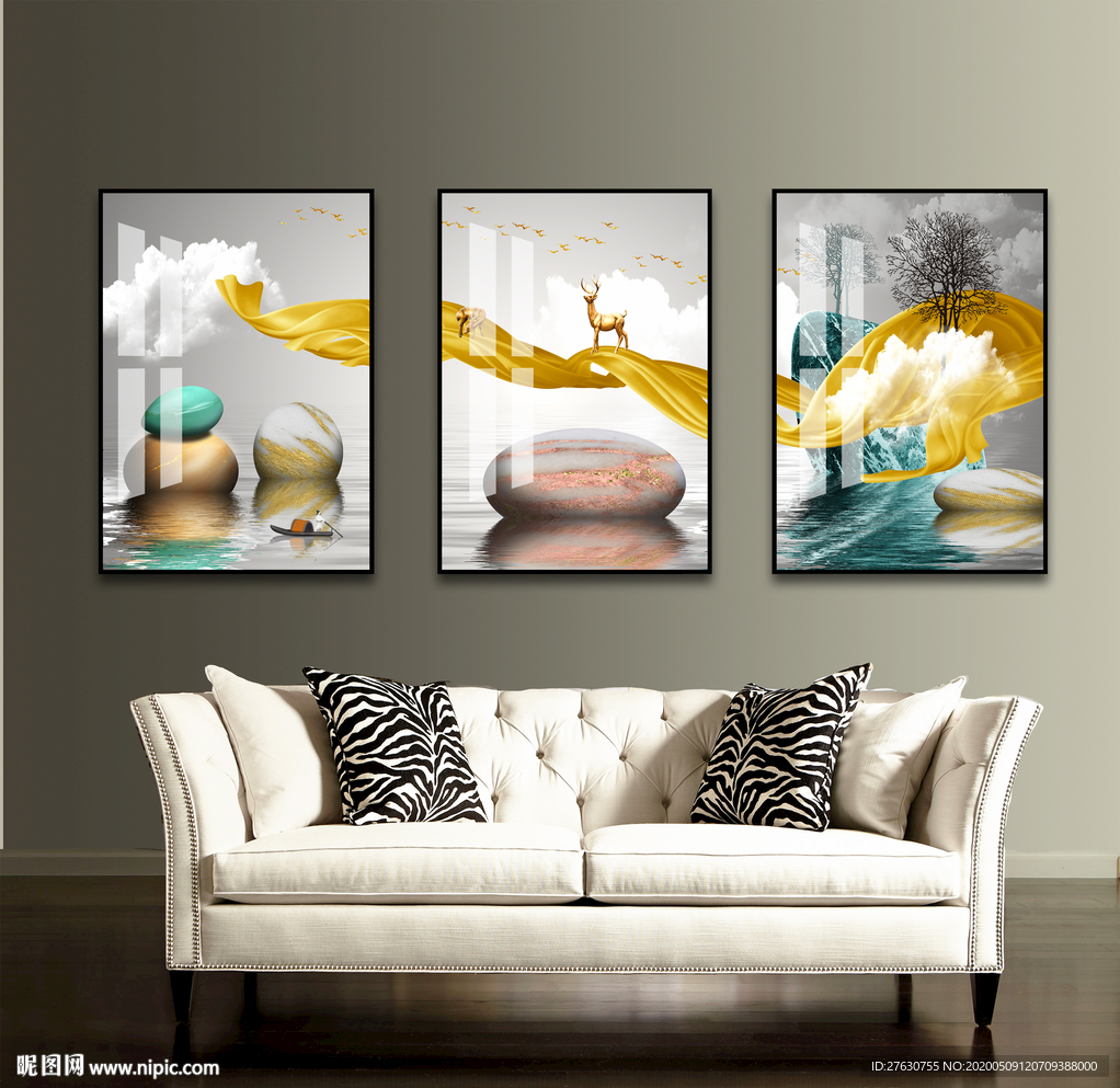 北欧麋鹿装饰画