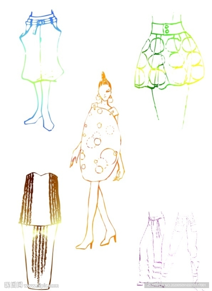 怪异服饰  设计样版