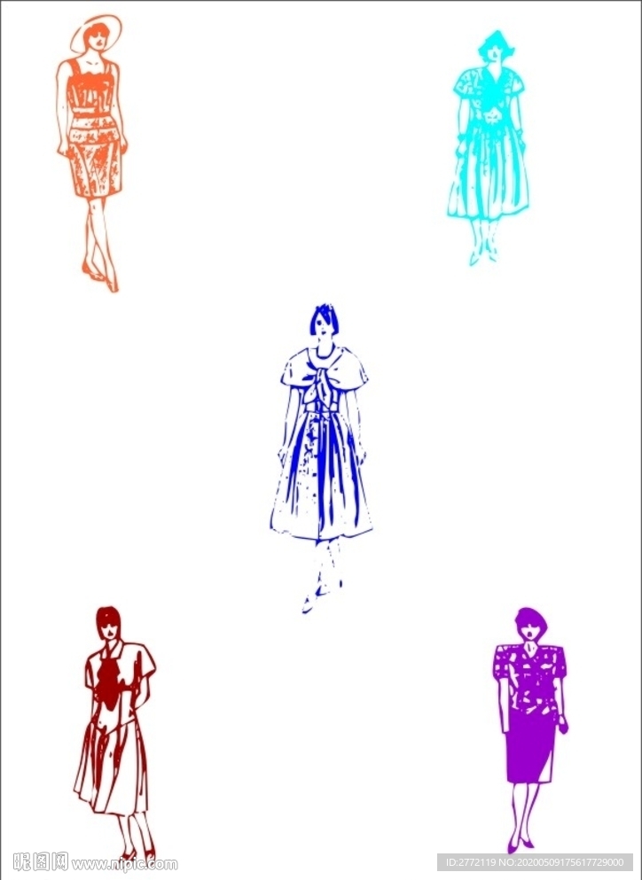 蝴蝶结连衣裙  服装设计