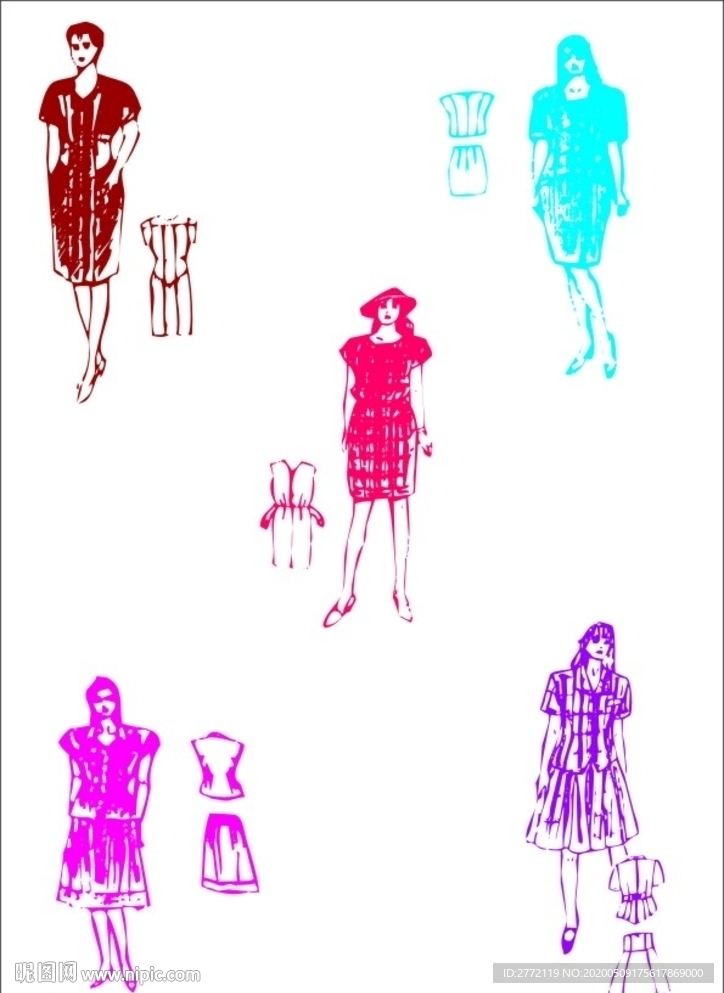 女士套装裙  服装设计