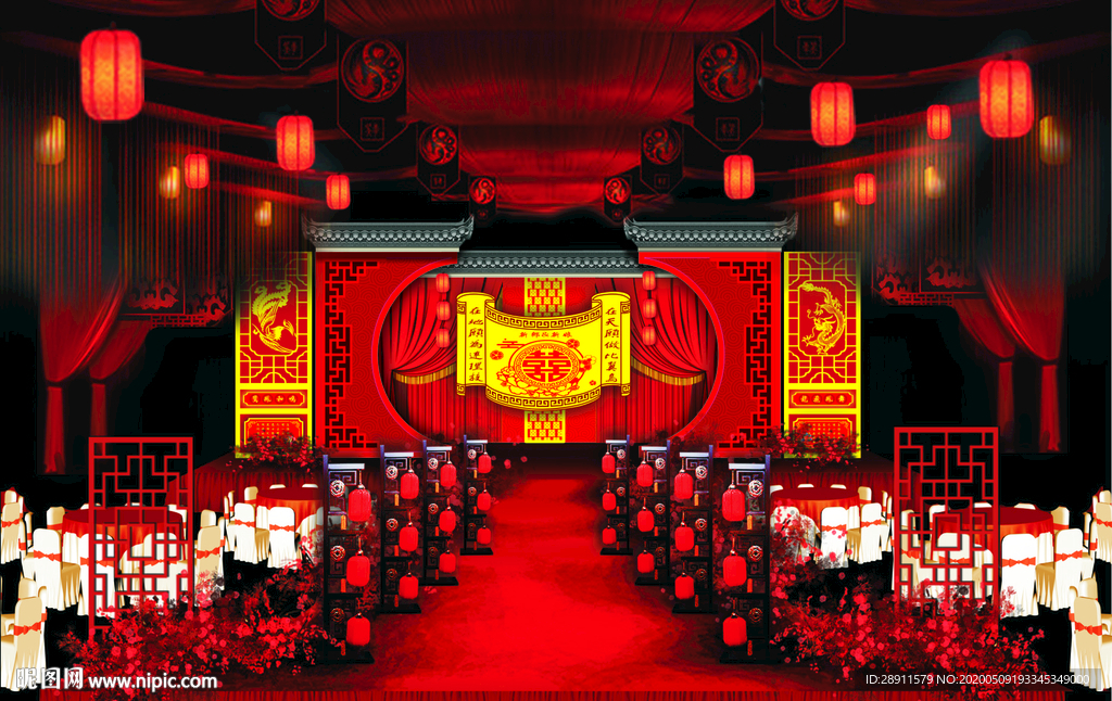 中式婚礼 中式婚礼背景 婚礼迎