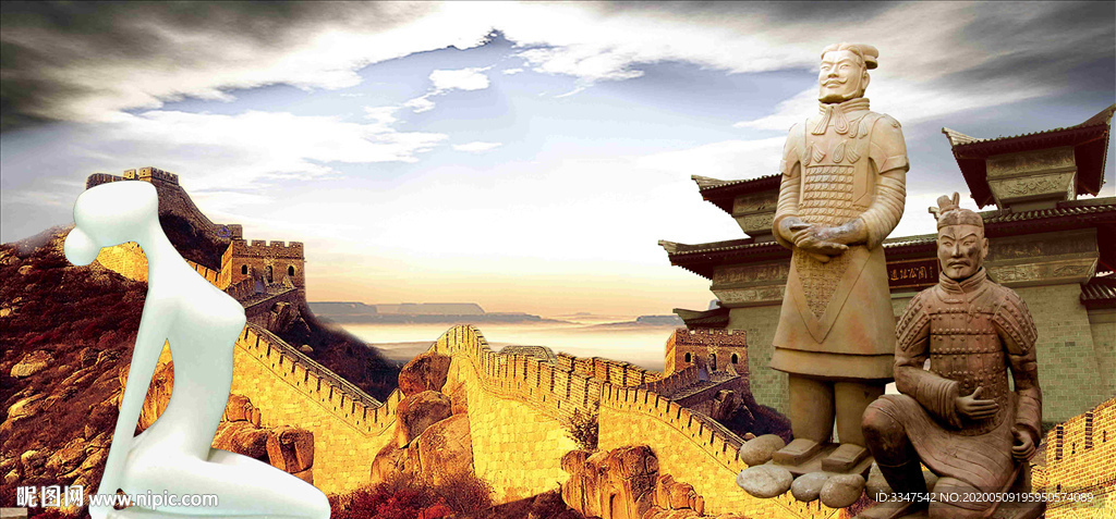 孟姜女哭长城 背景画