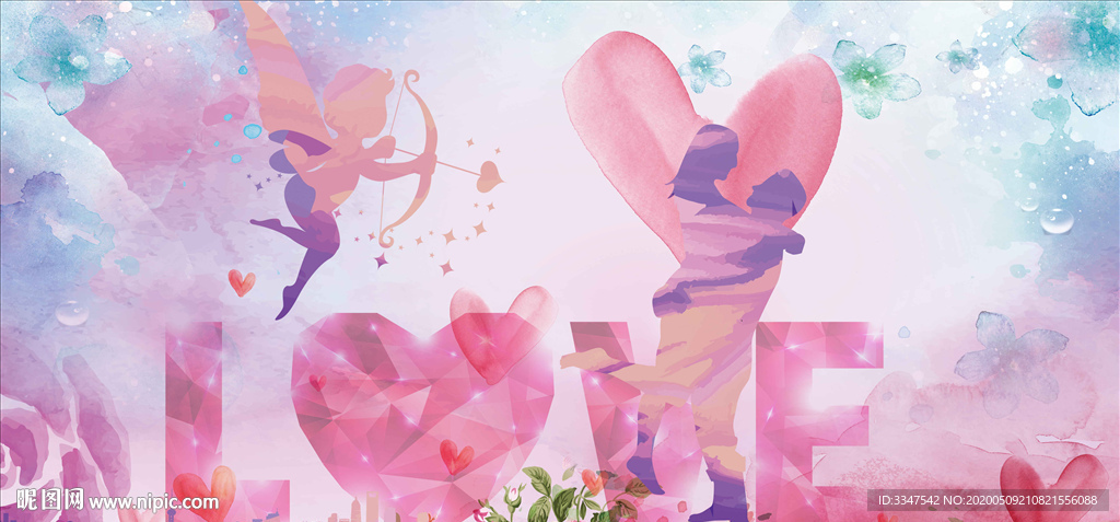 坠入爱河 背景画