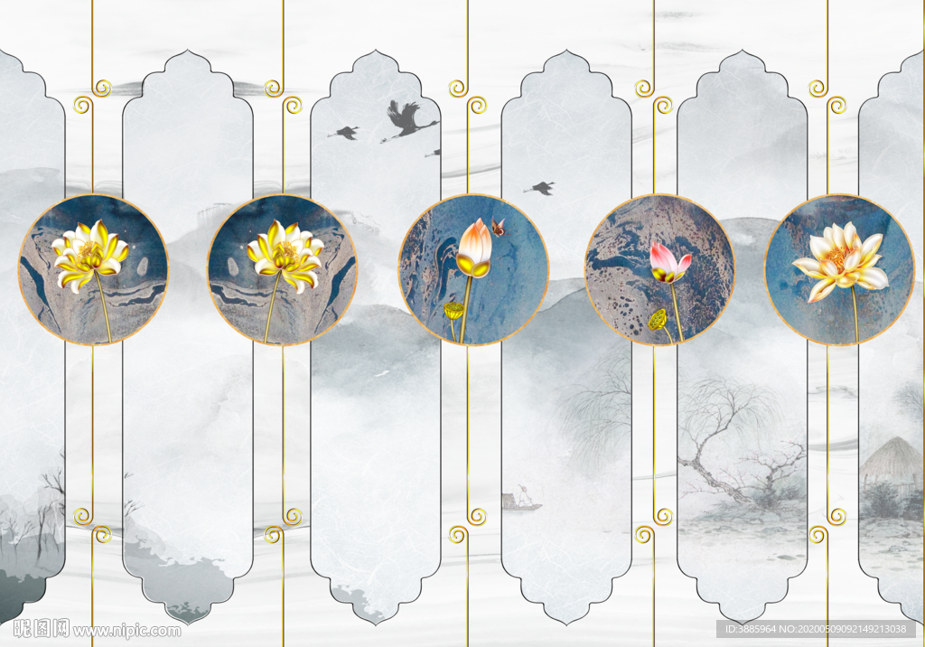 新中式国画花鸟