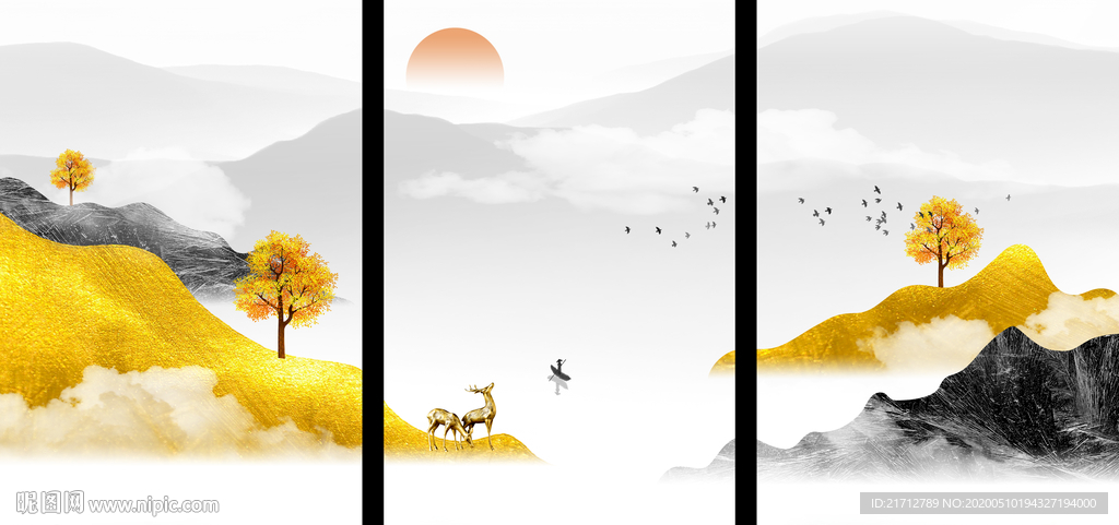 秋天山水画
