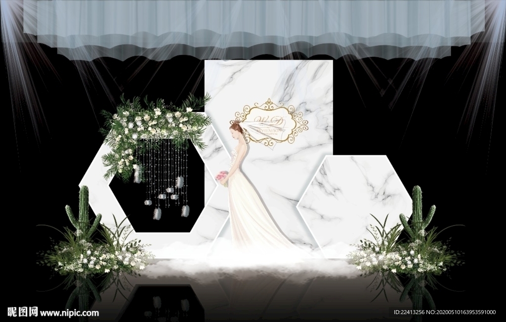 婚礼背景喷绘