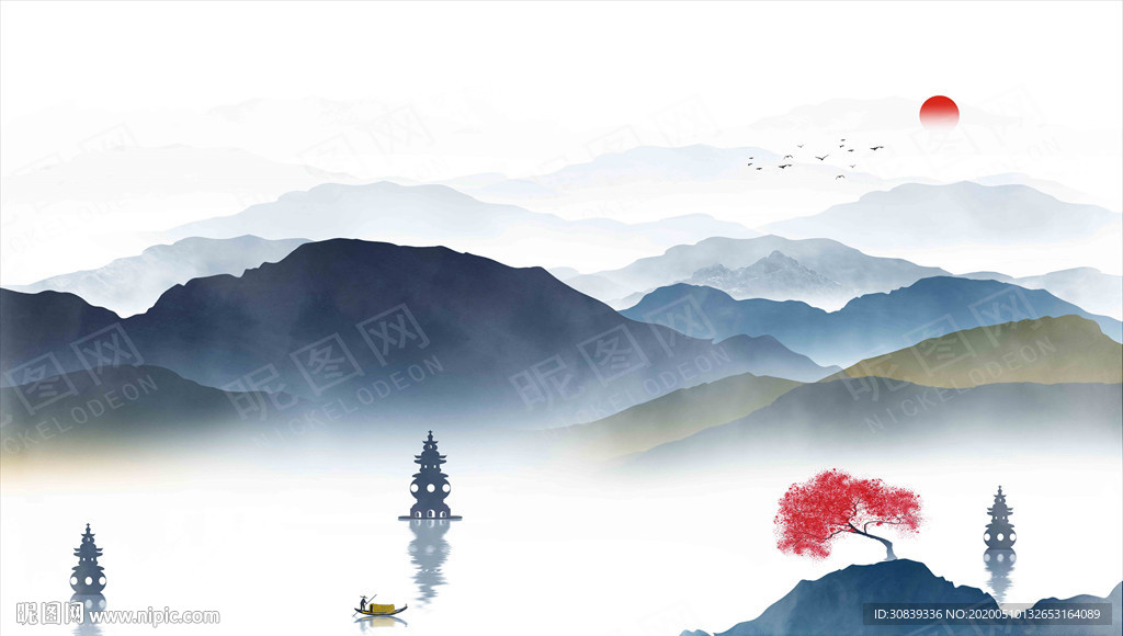 水墨西湖