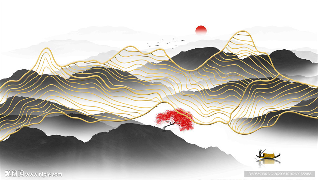 线条背景 金线背景墙