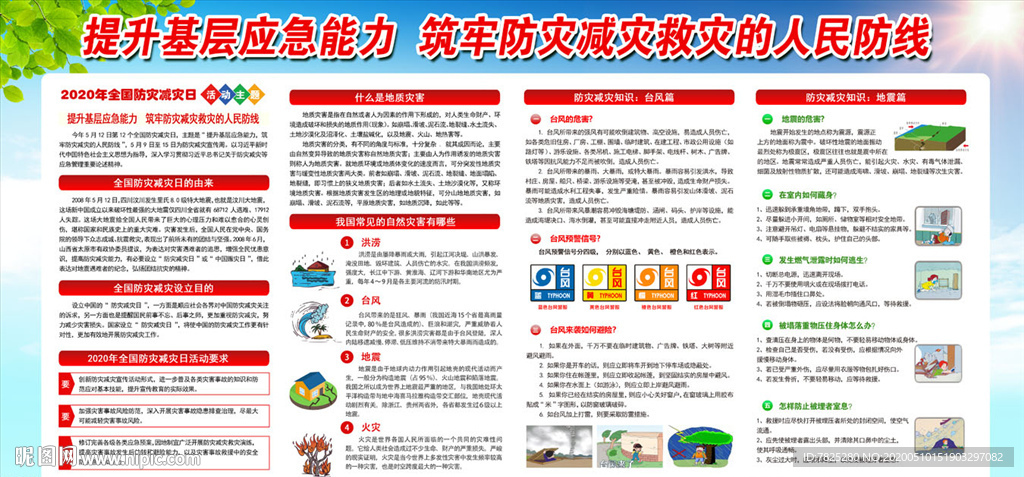 2020防灾减灾日宣传展板