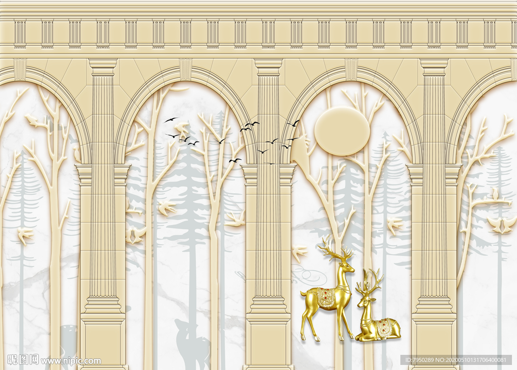 新中式电视背景墙