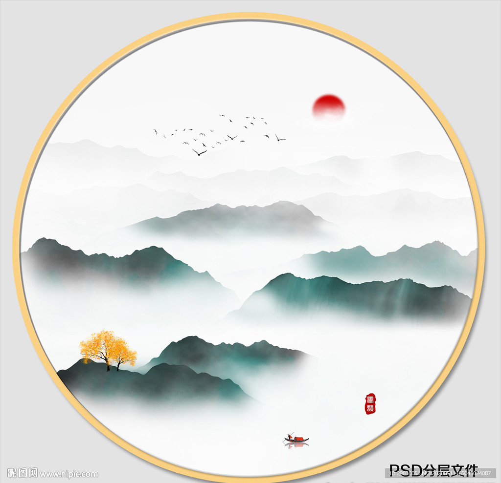 圆形装饰画挂画