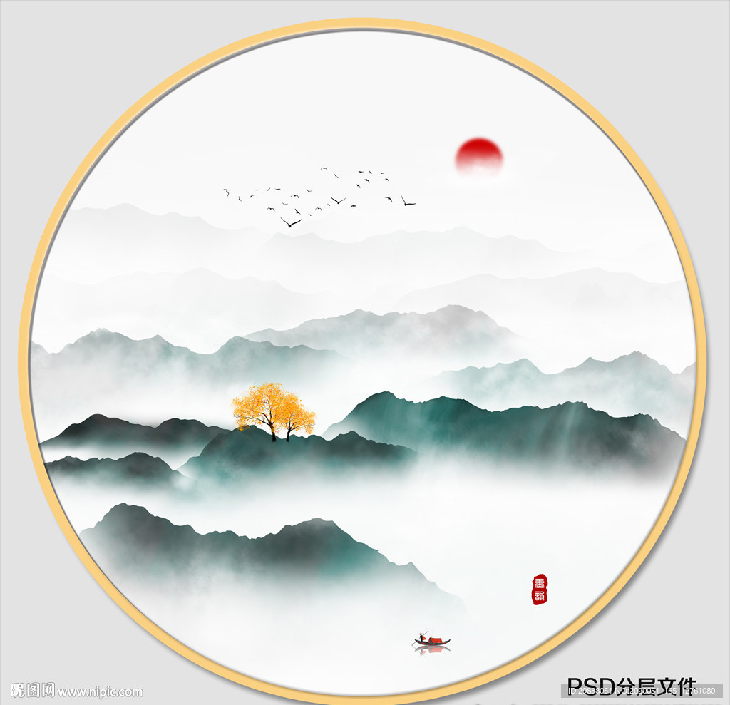 圆形装饰画挂画