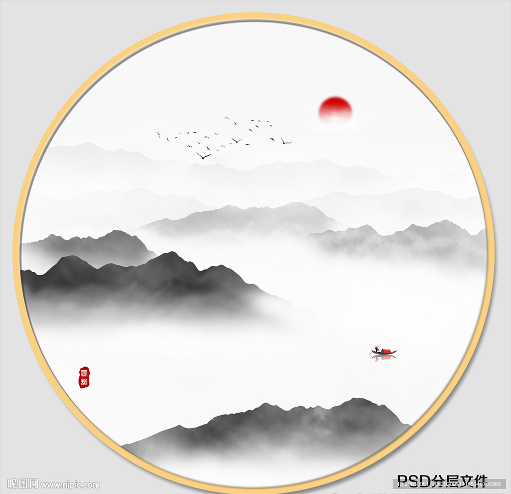 圆形装饰画挂画