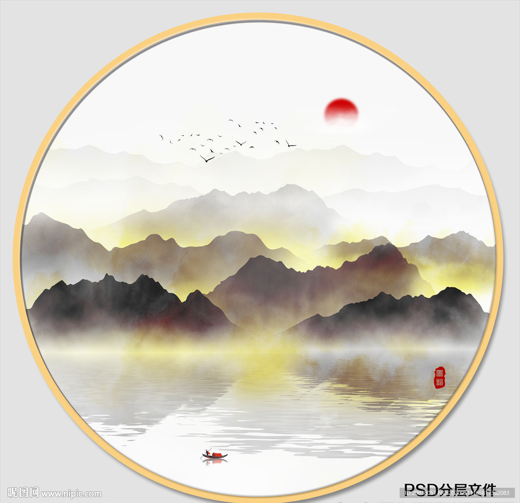 圆形装饰画挂画
