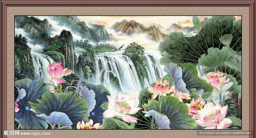 工笔画荷花
