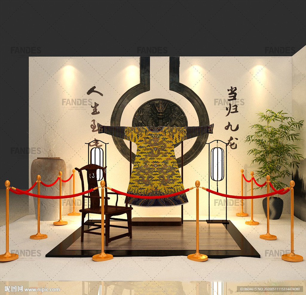 新中式龙袍静态展效果图