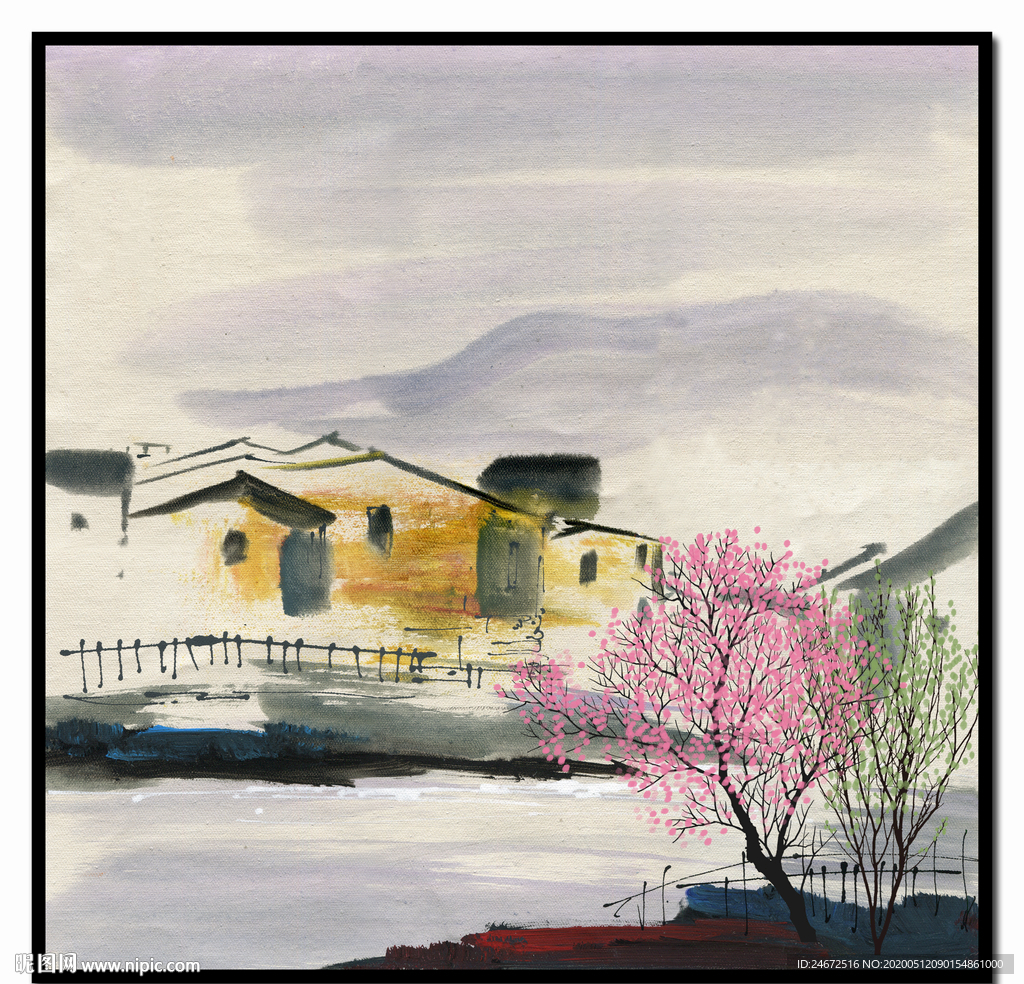 简约 乡村油画 高清素材