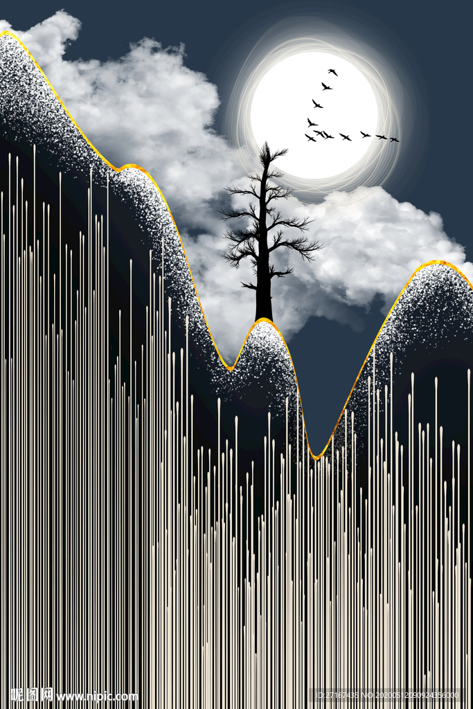 个性几何线条背景墙