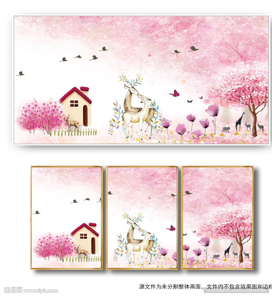 简约麋鹿装饰画