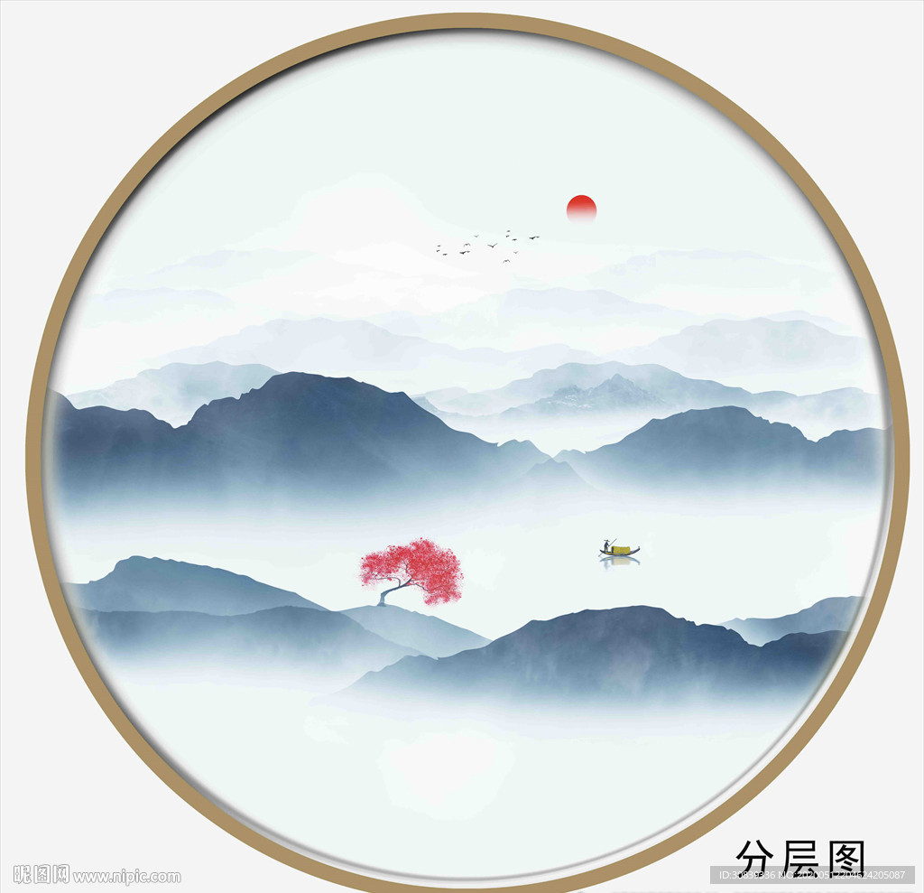 水墨酒店山水 客厅山水