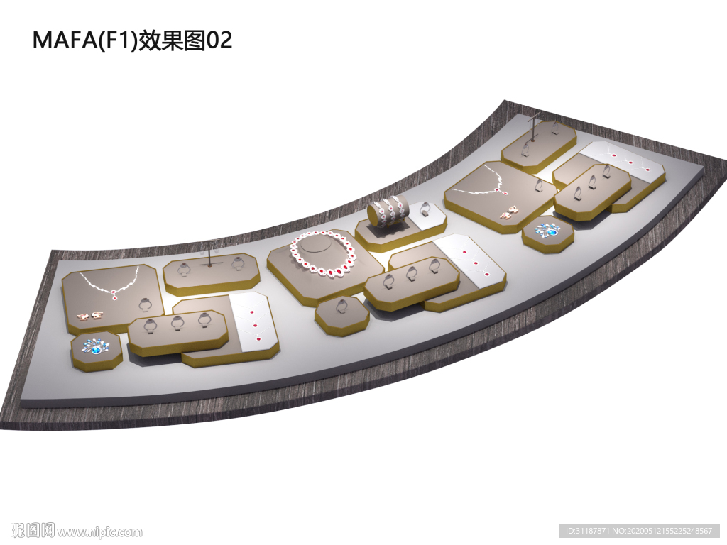 弧型珠宝柜道具