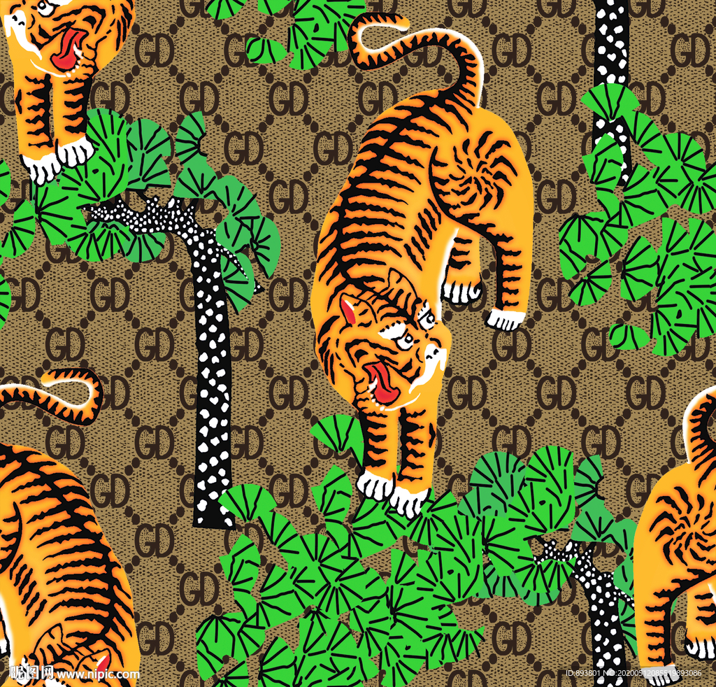 GD 老虎 底纹 背景