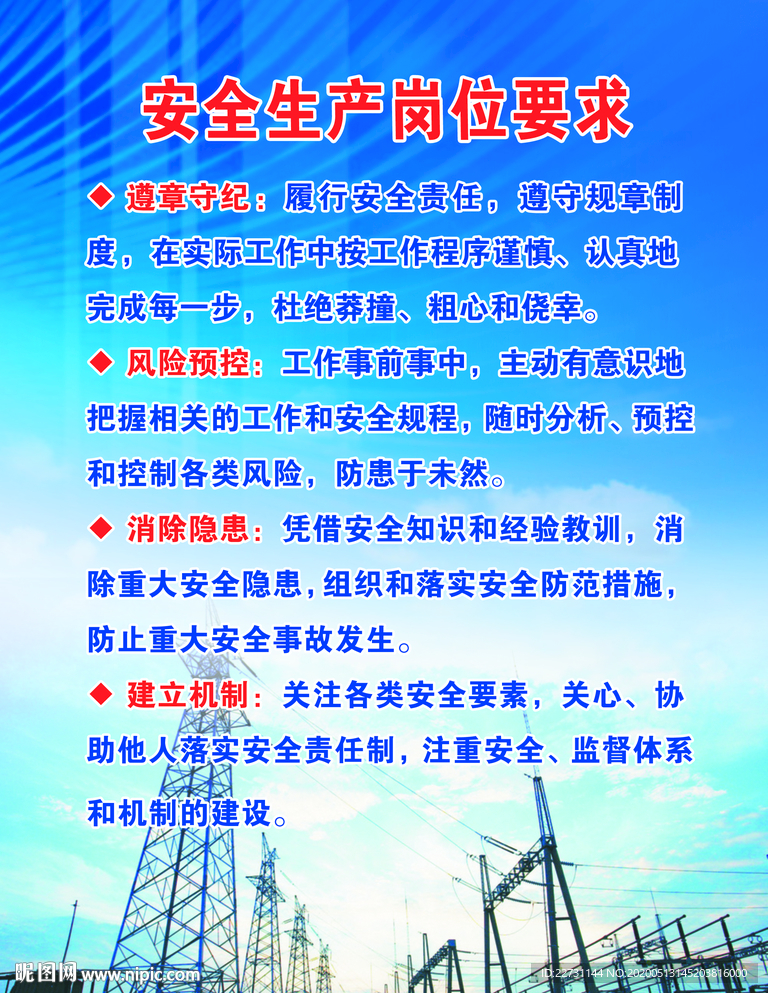 安全生产网位要求