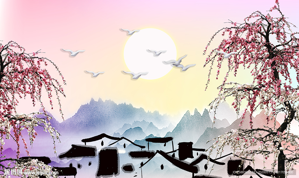 世外桃源电视背景墙