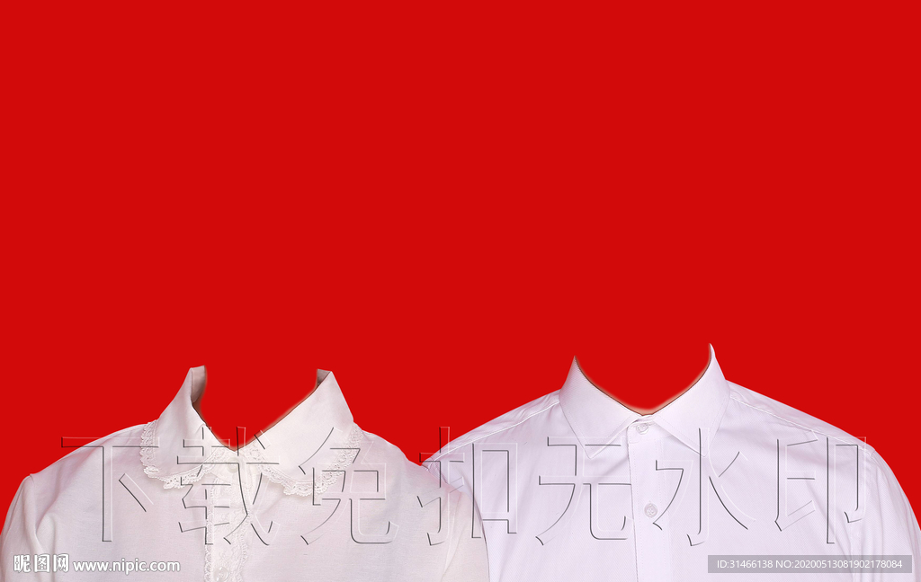 蕾丝边结婚登记照证件照服装模板
