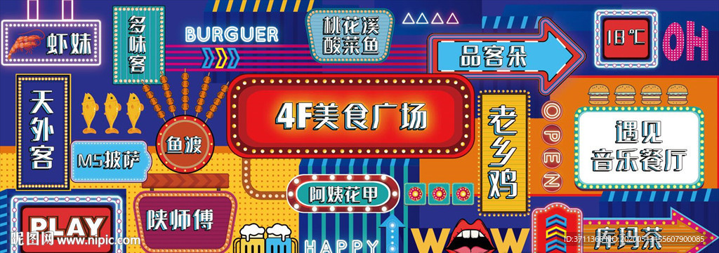 商场餐饮围挡