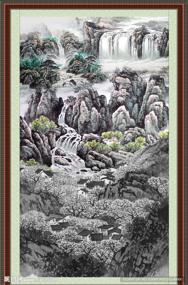 竖幅山水画