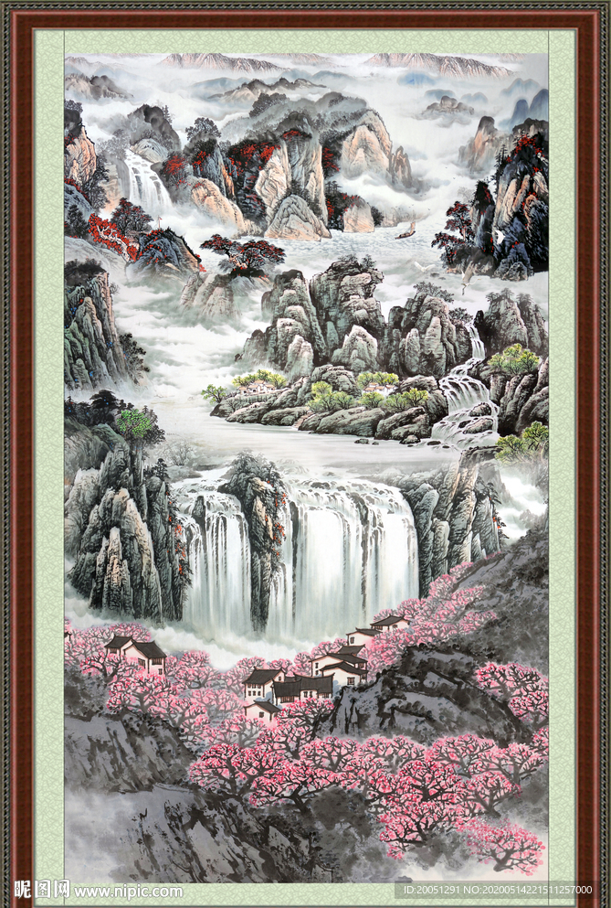 竖幅山水画