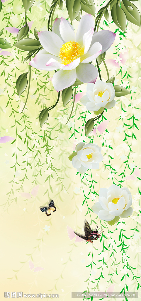 蝶恋花玄关背景墙