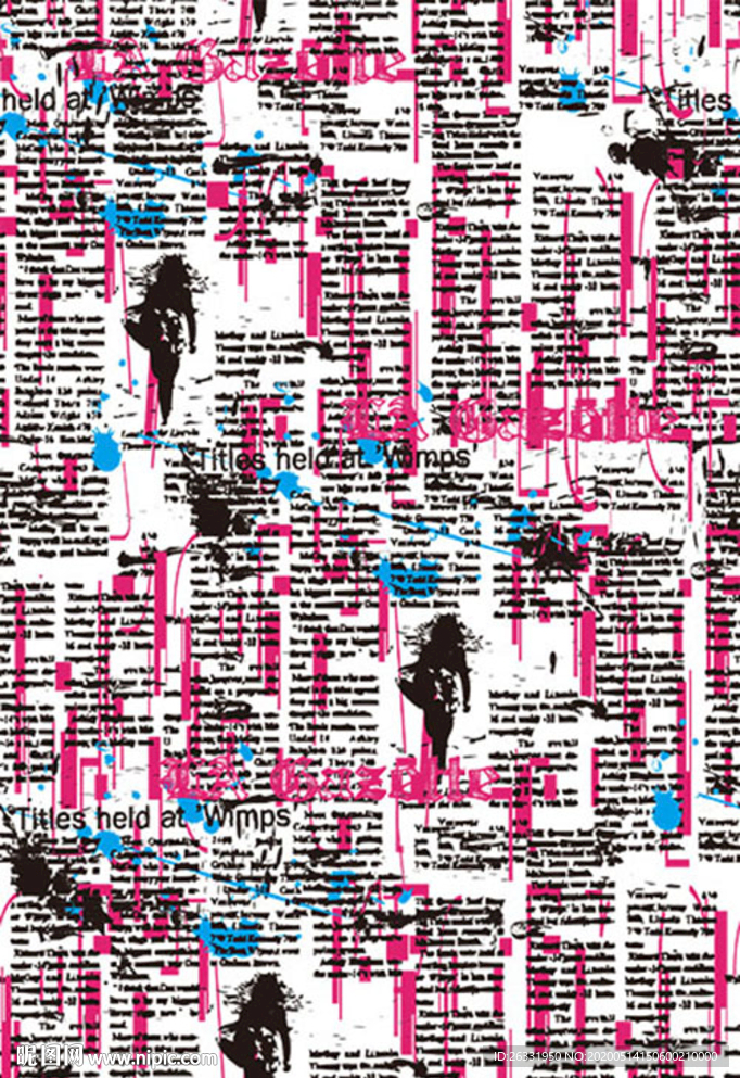 数码印花混色底混色报纸画面