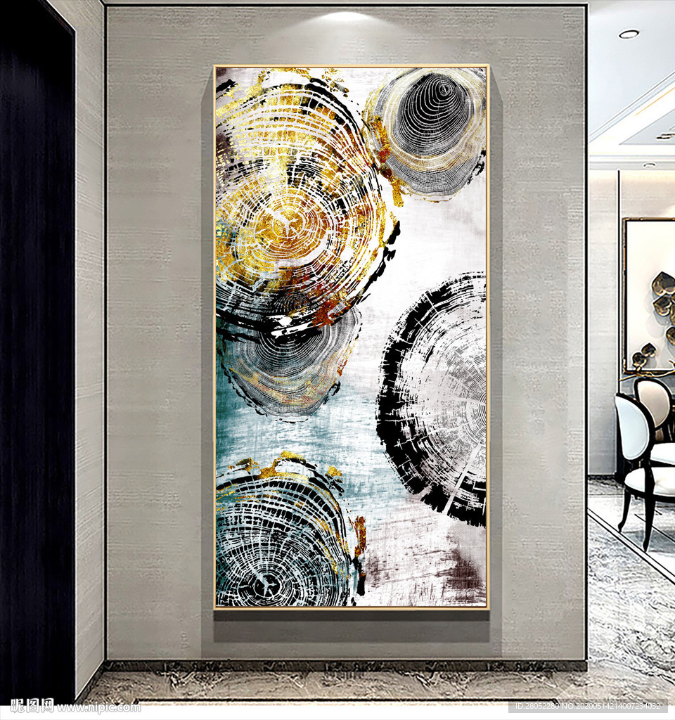 艺术年轮玄关画