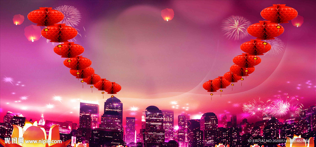张灯结彩 背景画