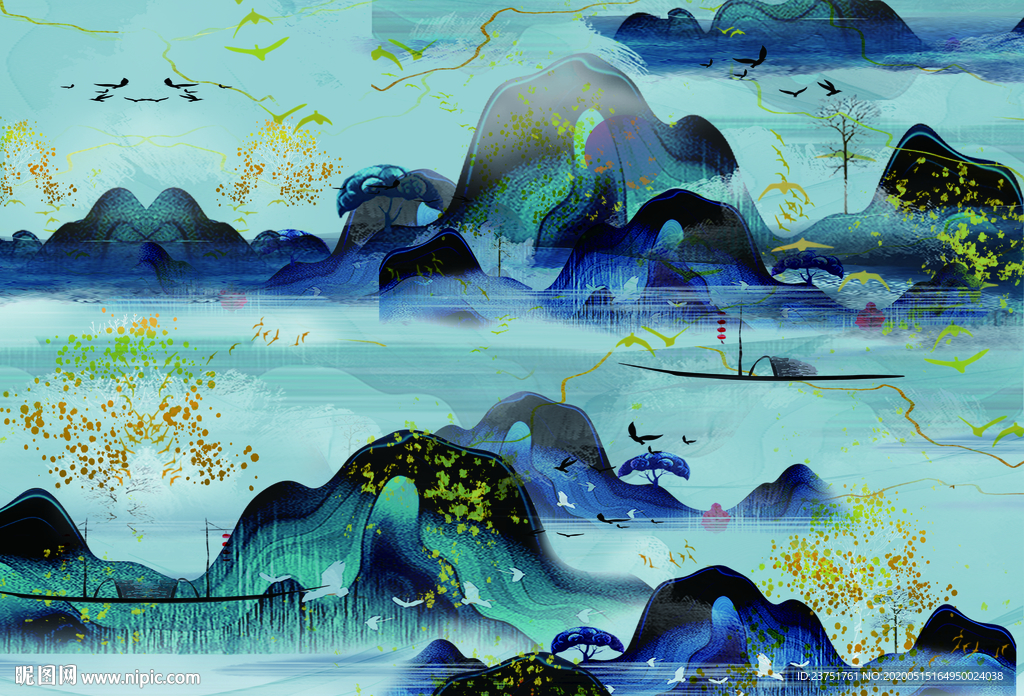 水墨山水画图