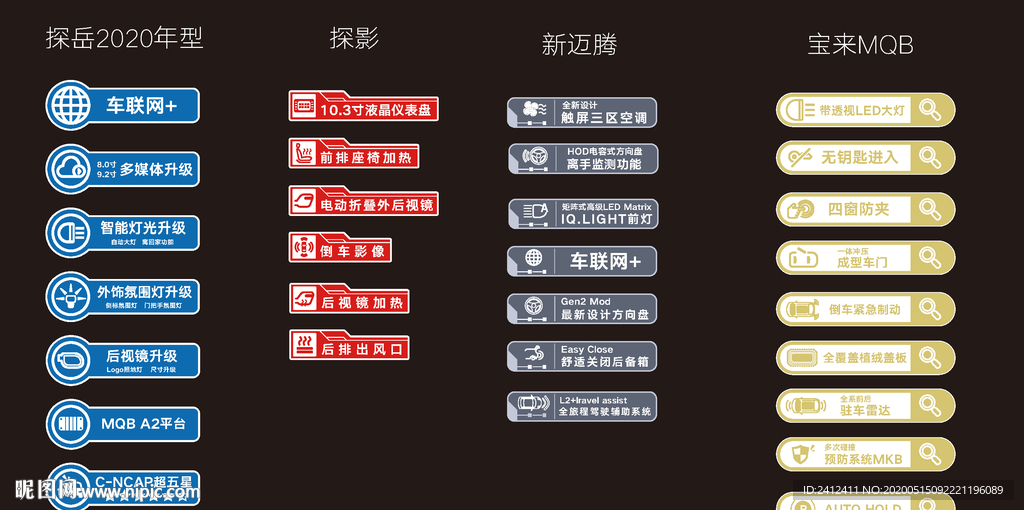 探岳探影新迈腾宝来MQB车贴