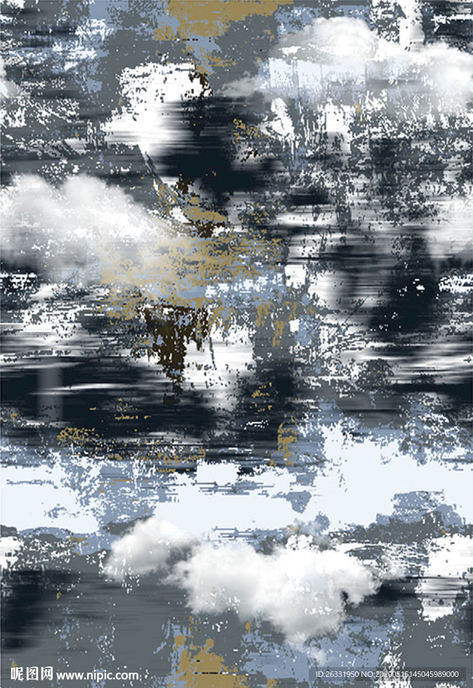 数码印花混色底混色浮云
