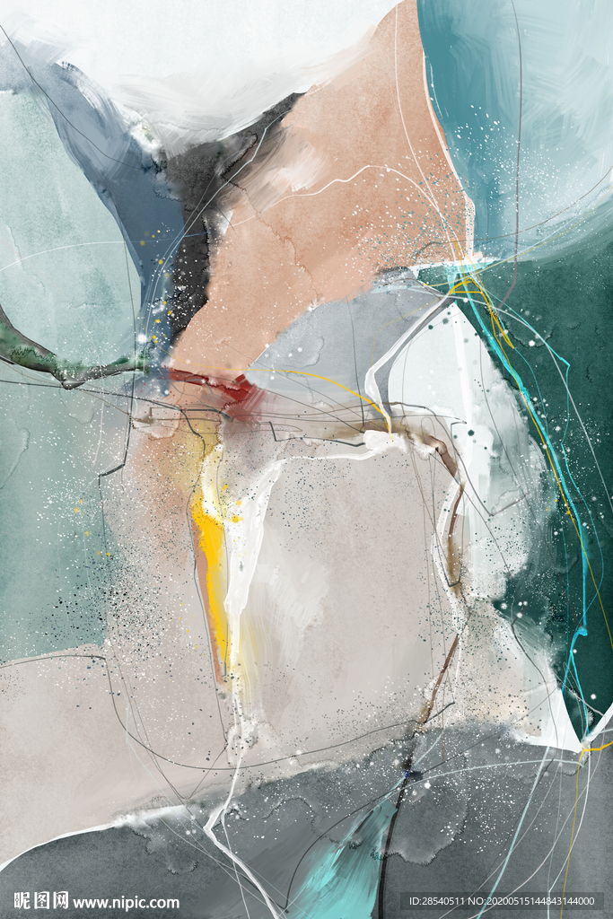 现代北欧抽象玄关画