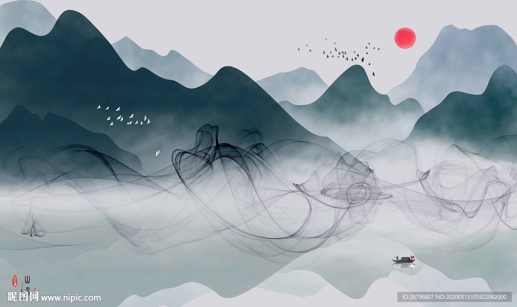 中国风山水背景