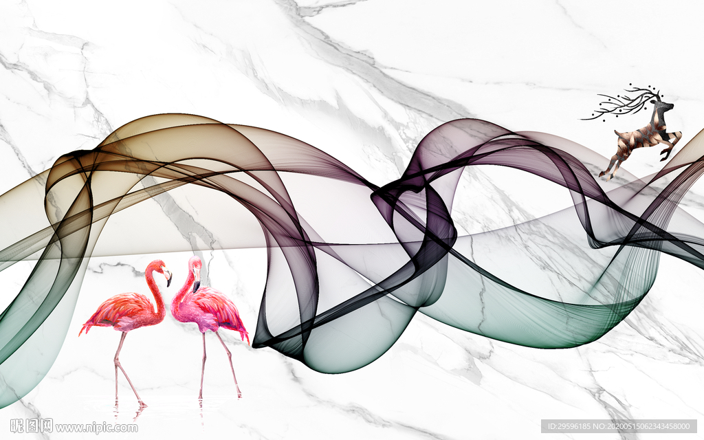 高清线条山水画 tif分层