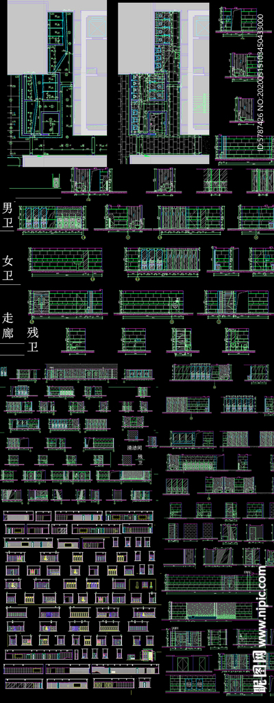 商场三层卫生间施工图