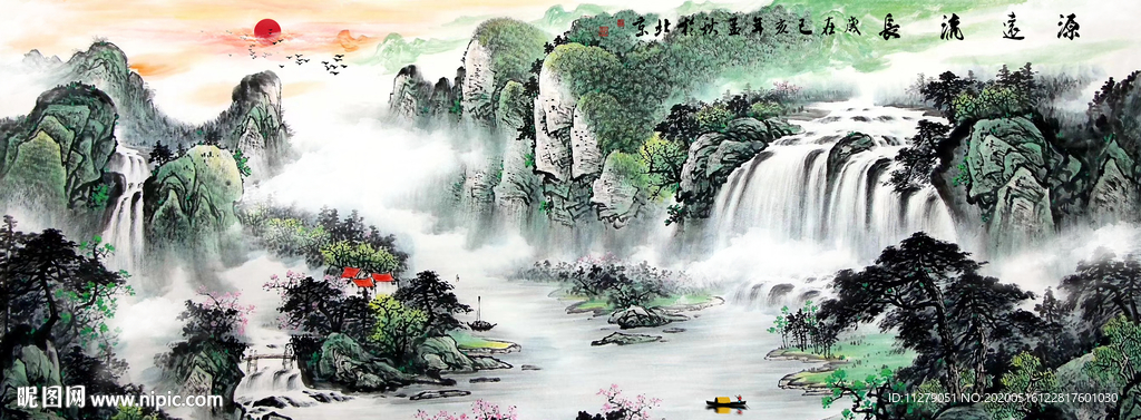 山水招财画