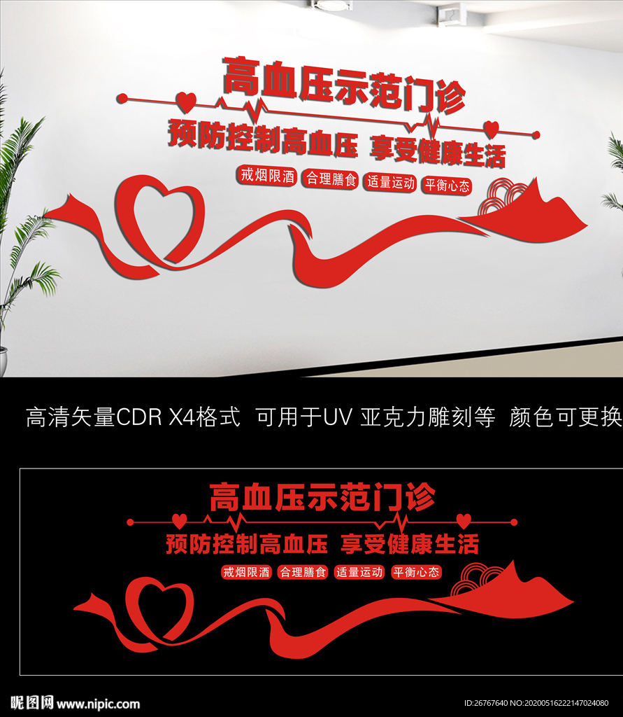 医院文化墙 高血压门诊