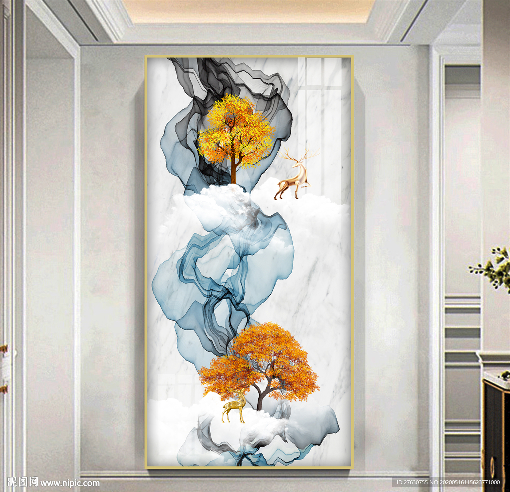 新中式玄关装饰画