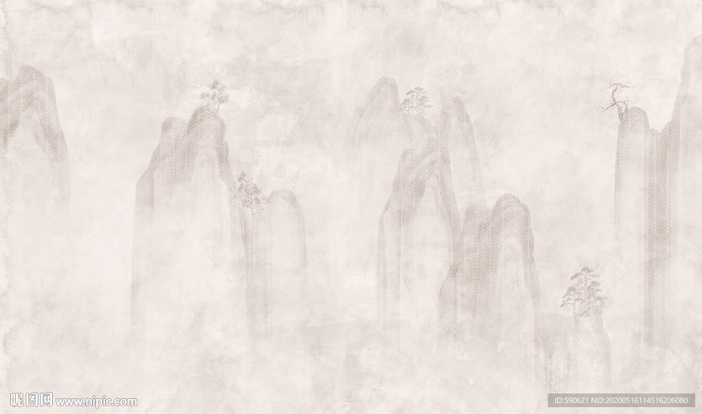 抽象山水背景墙