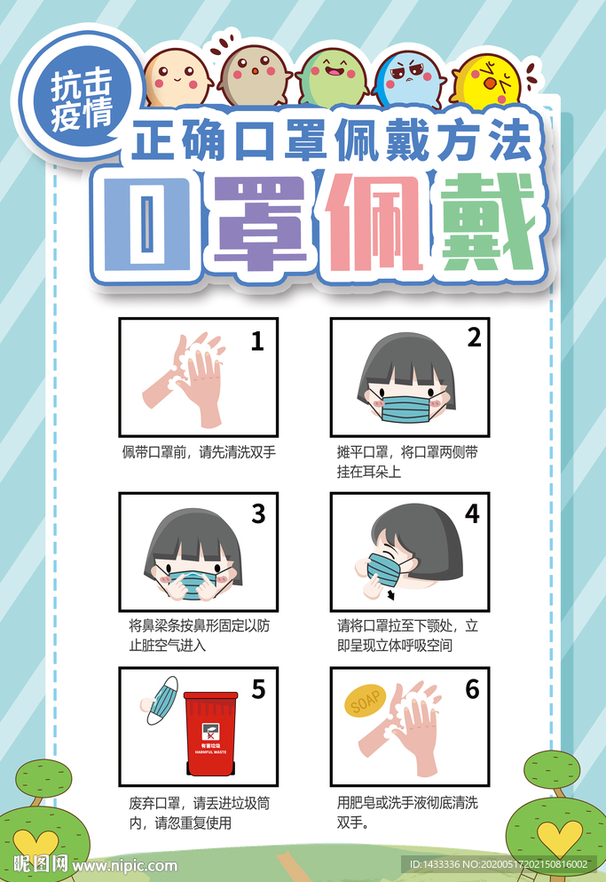 儿童佩戴口罩方法