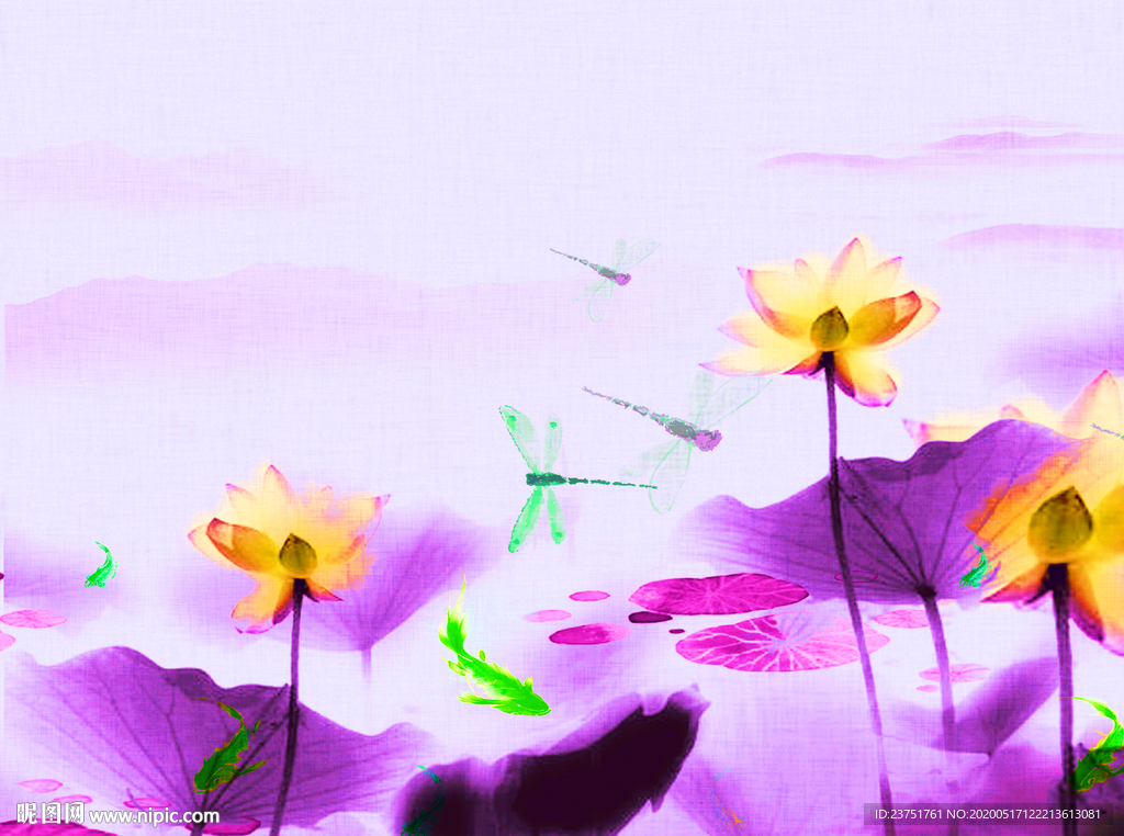 国画荷花
